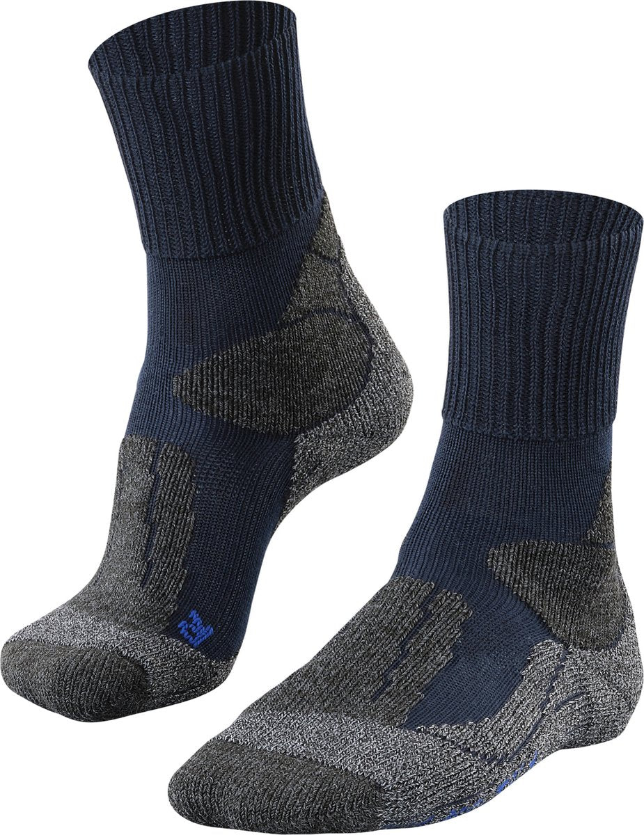 Falke tk1 cool anti-ampoules épais matériau fonctionnel lyocell chaussettes de marche hommes bleu - taille 42-43