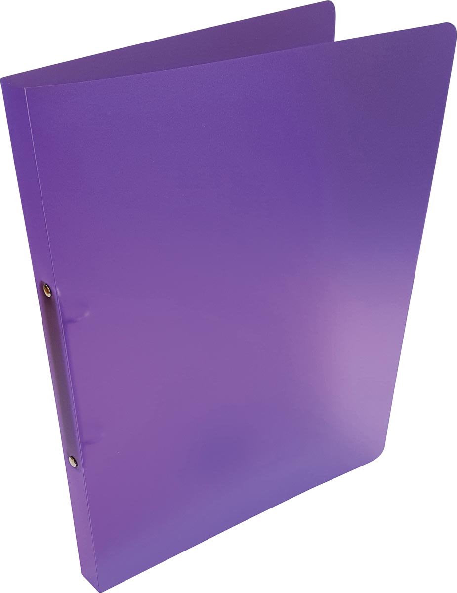 Classeur à anneaux Alpha, pour format A4, en polypropylène, 2 anneaux de 16 mm, violet transparent
