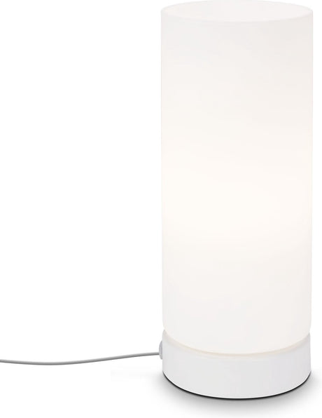 Briloner paipa - lampe de table - blanc - verre - métal - raccord E14 - ø10cm