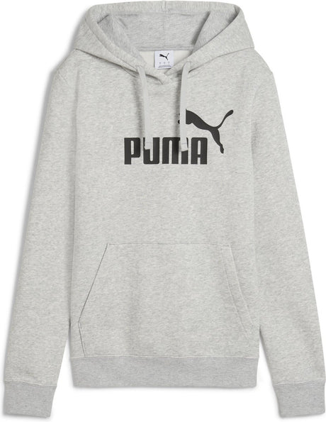 Puma ess non. pull de sport femme 1 logo hoodie fl - gris clair chiné