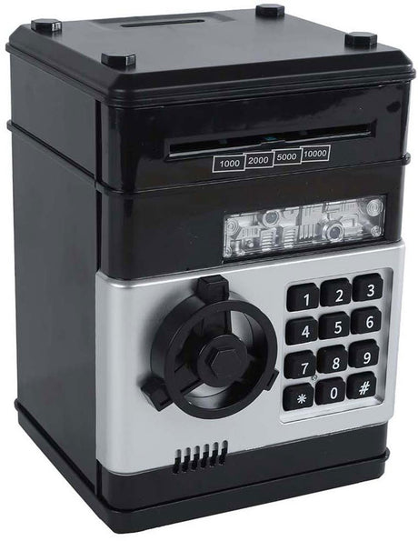Coffre-fort avec code secret noir, 19,5 cm