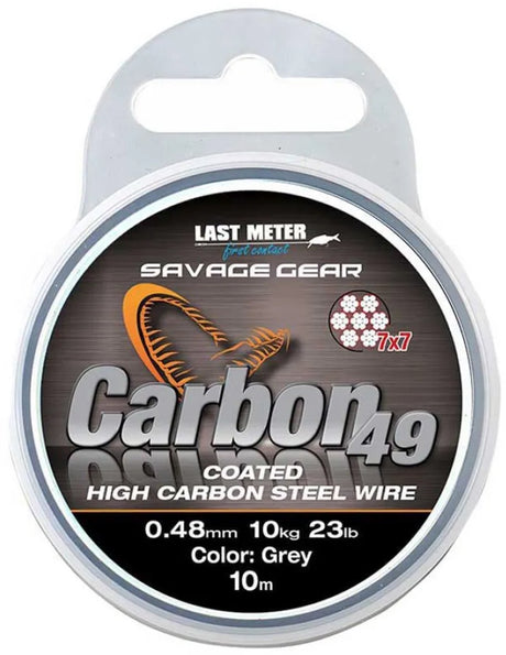 Fil d'acier à haute teneur en carbone enduit gris carbon49 Savage Gear 10m