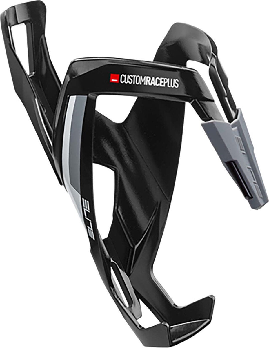 Porte-bidon Elite Custom Race Plus noir avec graphismes plus blancs