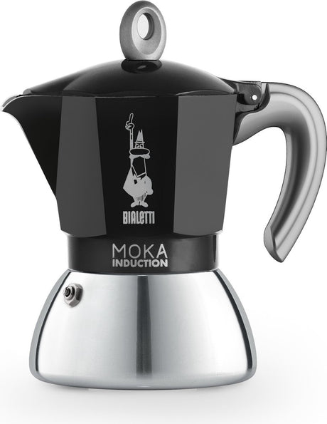 Percolateur noir induction Bialetti moka – 4 tasses – 150 ml – convient pour induction