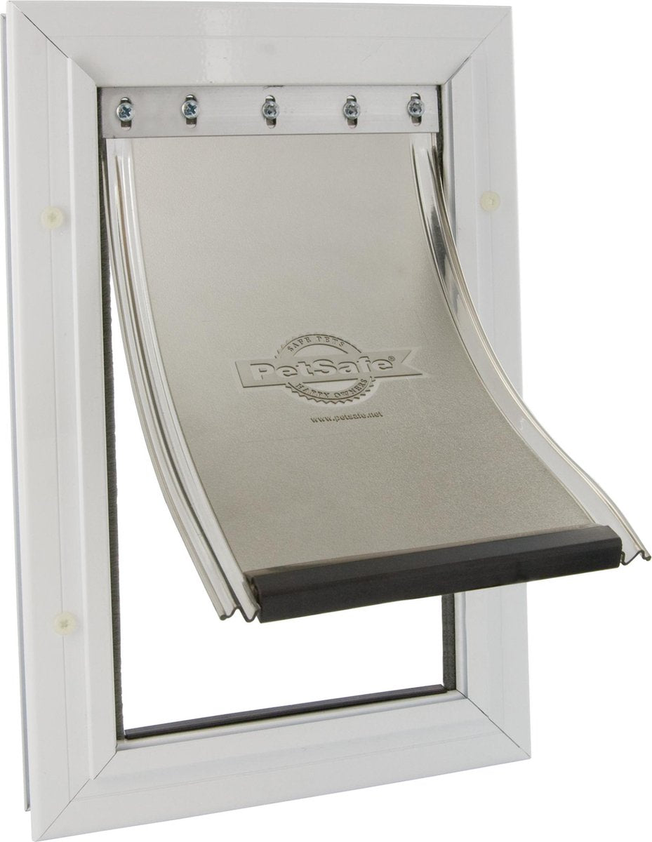 Porte pour chien Staywell 640 - jusqu'à 45 kg - aluminium - blanc
