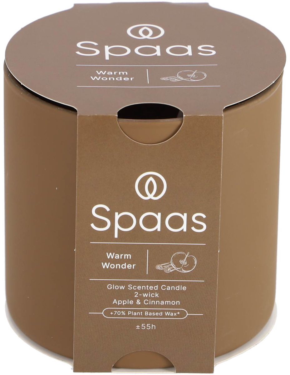 Bougie parfumée Spaas Glow 2 mèches 55h - merveille chaleureuse | 3 pièces