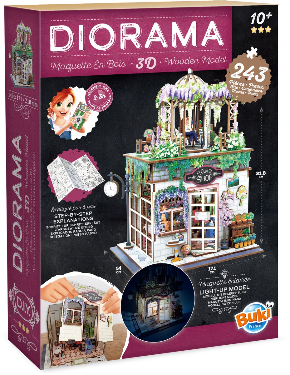 Buki France Buki - diorama en kit - maquette en bois - thème fleuriste