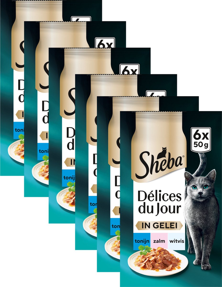 Nourriture pour chat Sheba - délices du jour - thon saumon en gelée - 36x50g
