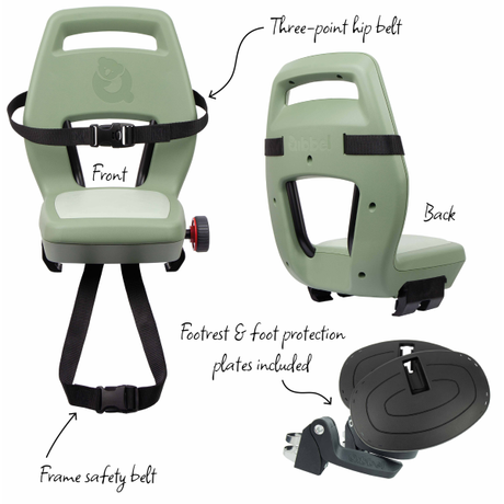 Widek b.v. qibbel siège arrière junior 6+ porte-bagages vert