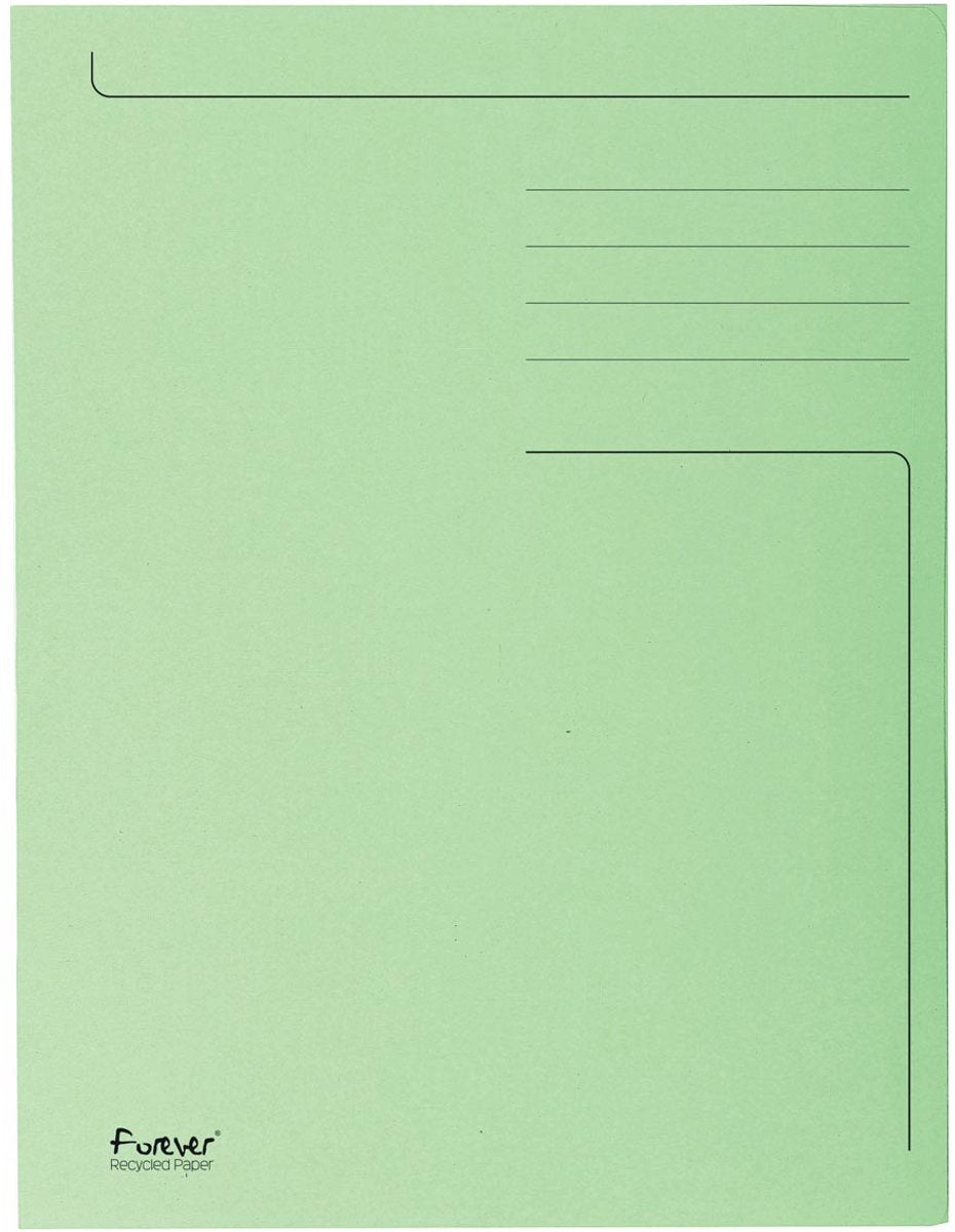 Exacompta 50x chemise imprimée Forever® à 3 rabats - 280 g/m² - 24,5x35 cm pour folio - vert herbe - 449013e