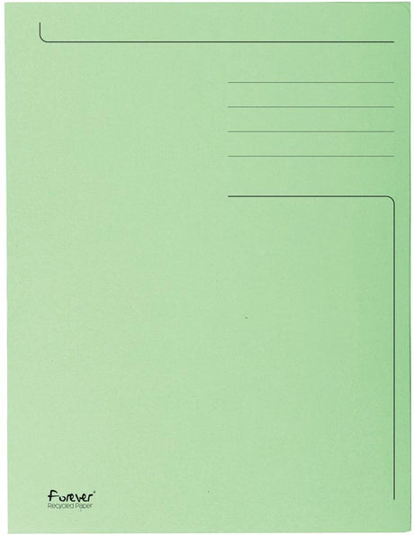 Exacompta 50x chemise imprimée Forever® à 3 rabats - 280 g/m² - 24,5x35 cm pour folio - vert herbe - 449013e