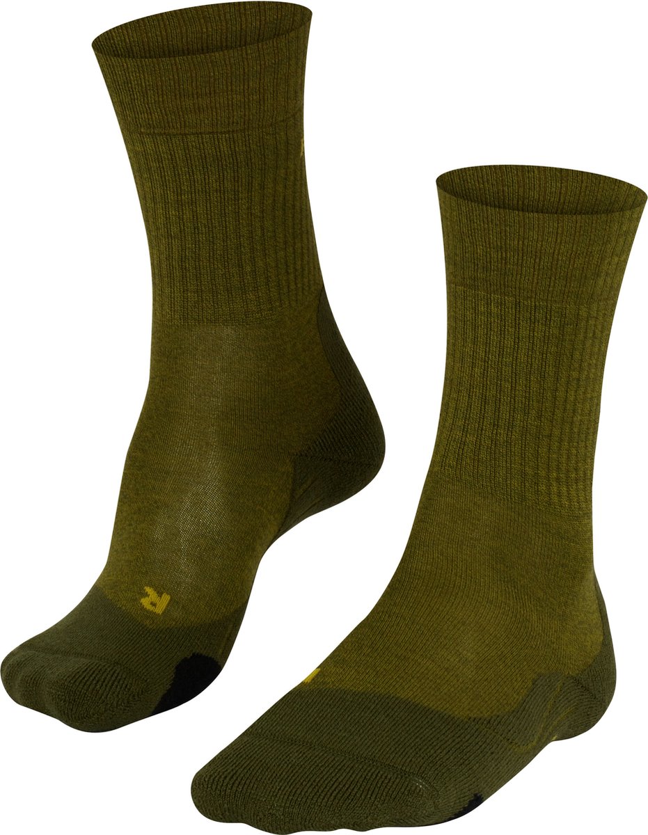Falke tk2 laine anti-ampoules laine épaisse matériau fonctionnel chaussettes de marche hommes vert - taille 44-45