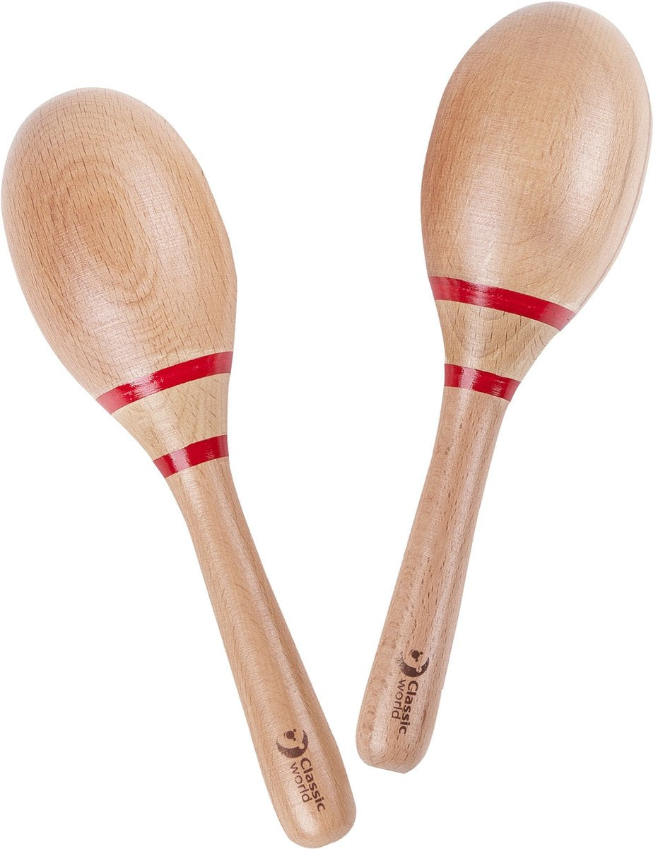 Instrument de musique maracas en bois classique du monde pour enfants.
