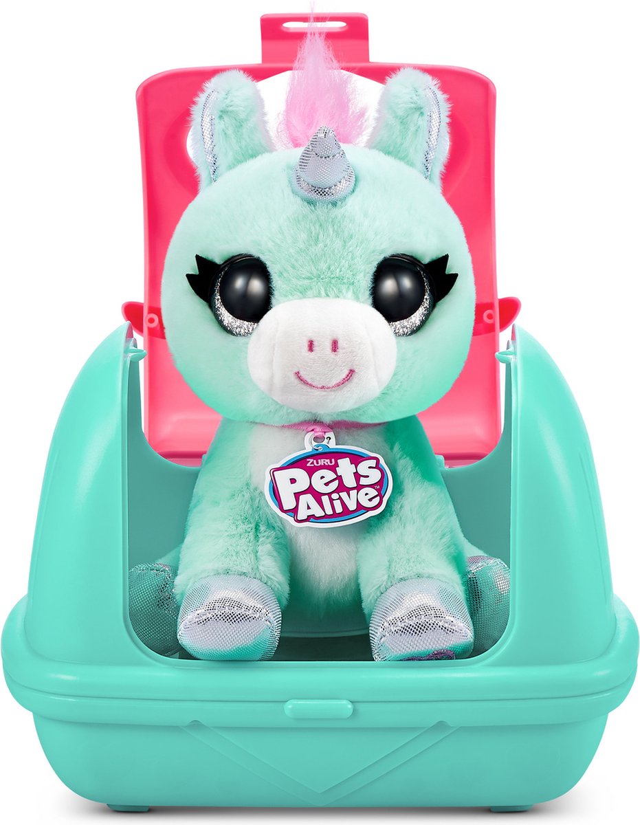 Jouet pour chien en peluche Zuru Pets Alive – Soirée pyjama surprise dans une animalerie.