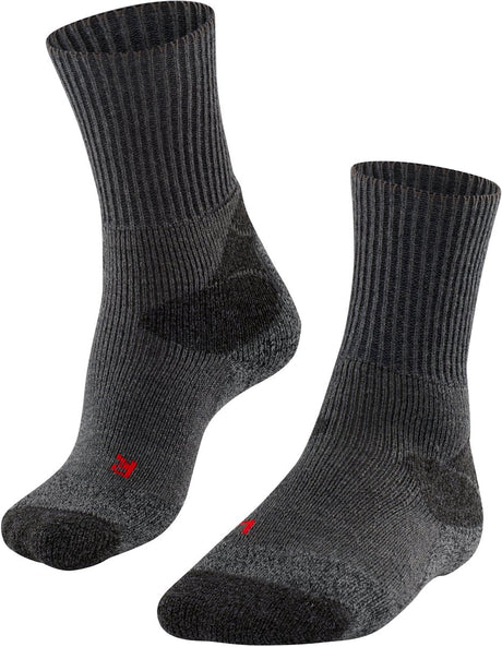 Falke tk-x expédition rembourrage ultra épais laine matériau fonctionnel chaussettes de randonnée hommes gris - taille 39-41