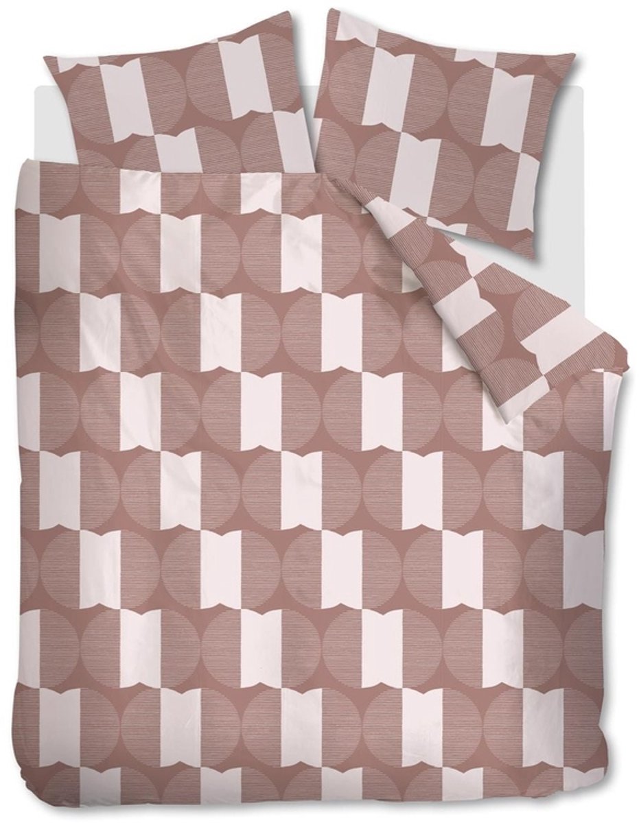 Vtwonen check mate dekbedovertrek - tweepersoons - 200x200 220 - steenrood