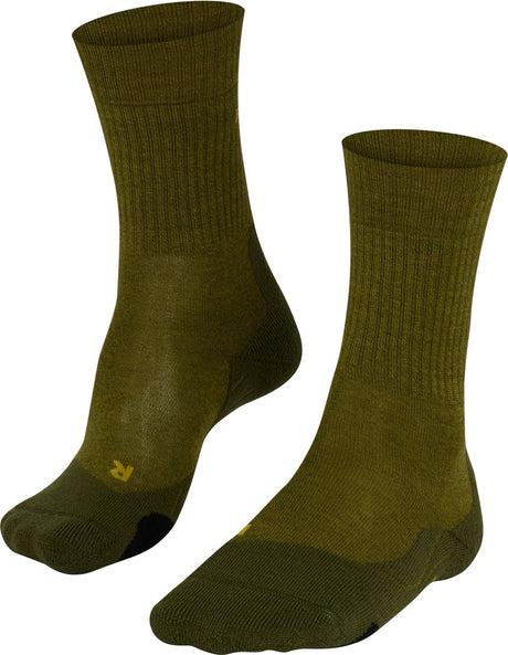 Falke tk2 laine anti-ampoules laine épaisse matériau fonctionnel chaussettes de marche hommes vert - taille 42-43