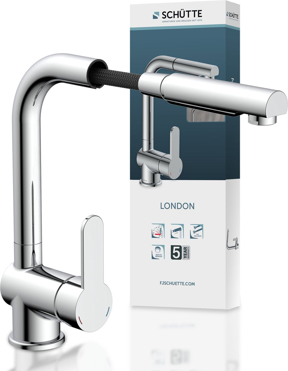 Schütte eenknops Mixer London Chrome -Colored