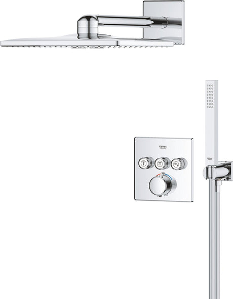 Système de douche encastrable Grohe Precision Smartcontrol - carré - chrome