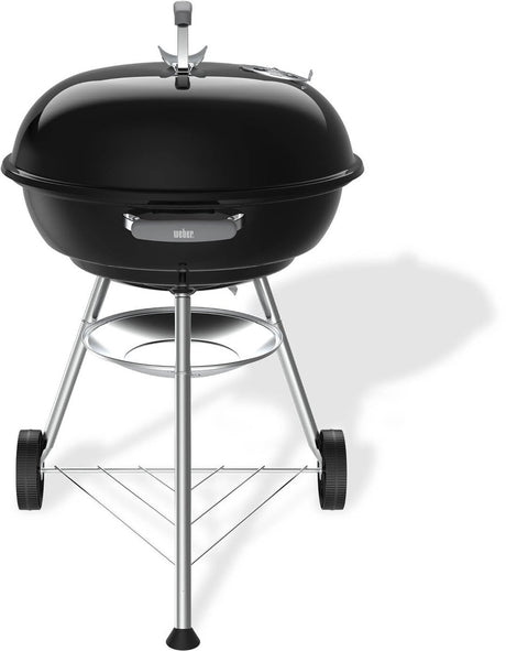 Bouilloire compacte Weber - grille ø 57 cm - barbecue au charbon de bois - noir - bac à cendres - 2 roues durables et résistantes aux intempéries - crochet de couvercle pratique - résistant aux rayures et à la rouille