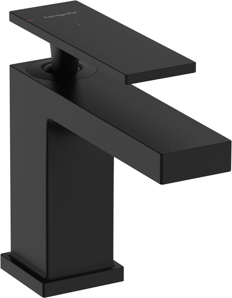 Hansgrohe tecturis e - robinet de lavabo - commande à levier unique - démarrage à froid à économie d'énergie - avec garniture de vidage - taille 80 mm - noir mat