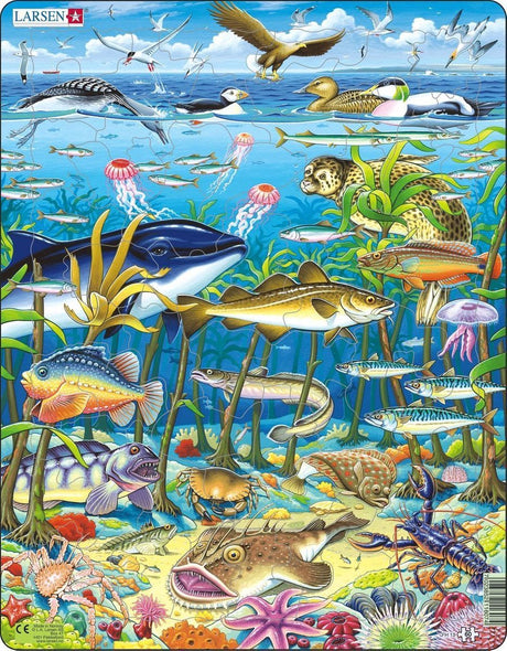 Selecta Larsen puzzle animaux - animaux marins dans l'océan Atlantique Nord, 60 pcs.