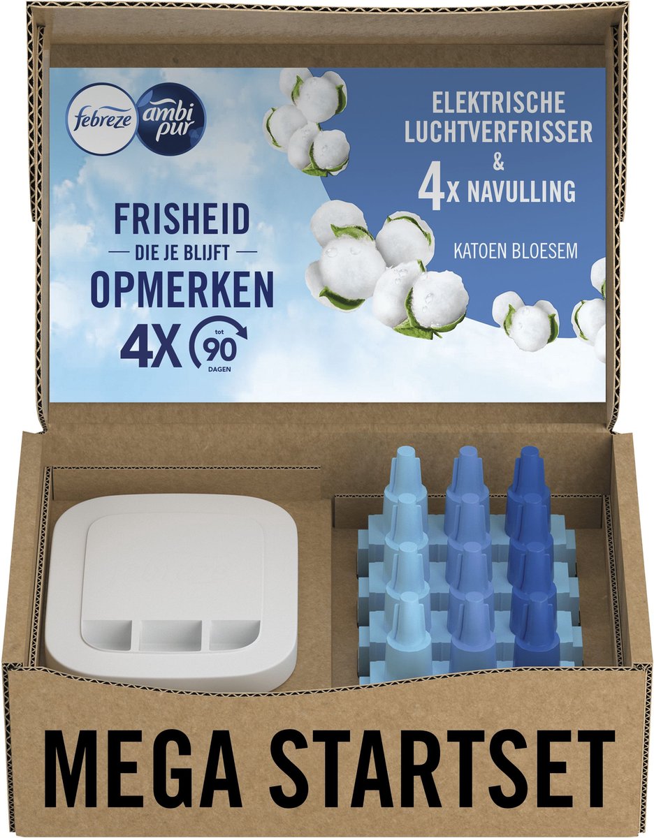 Ambi pur febreze 3volution - programmation intelligente - désodorisant électrique - coffret de démarrage + 4 recharges