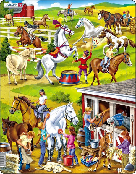 Selecta Larsen puzzle animaux - école d'équitation, 50 pcs.