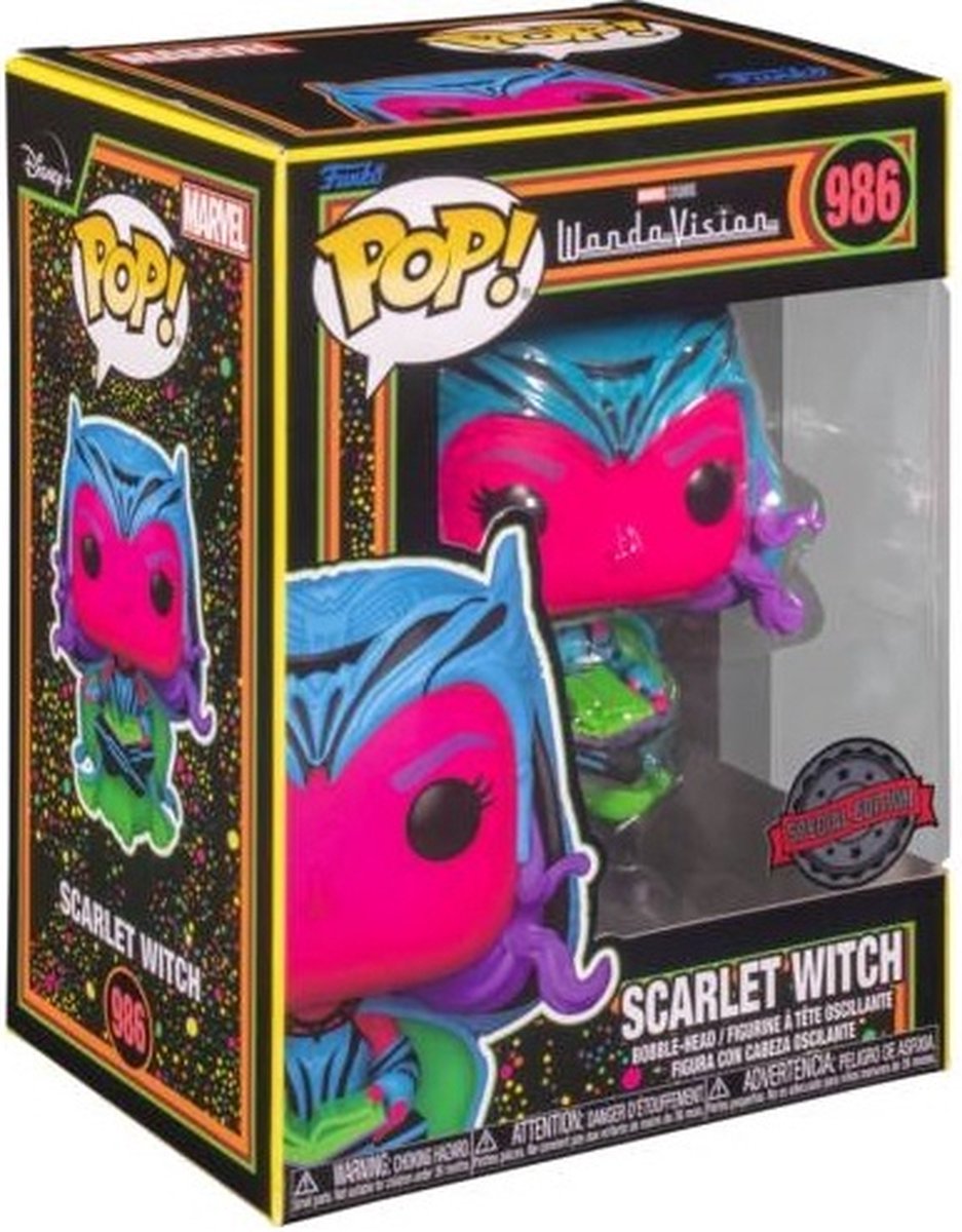 Funko pop marvel : wandavision - sorcière écarlate (lumière noire) - pop #986