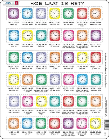 Puzzle Selecta Larsen apprendre à lire l'heure - quelle heure est-il, 42 pcs.