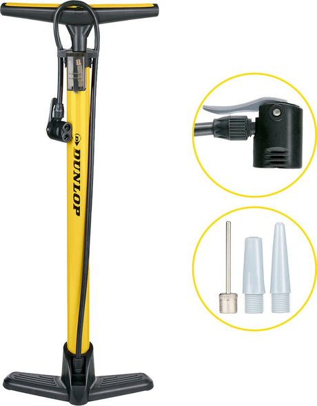 Pompe à vélo Dunlop jaune
