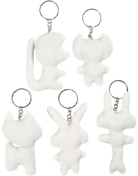Société créative https : www.ccobby.nl-textile-figures-with-keychain-h-6-10-cm-5-piece-1-box