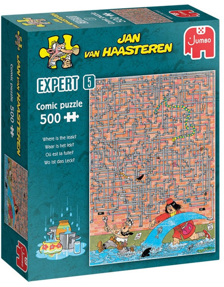 Jan van Haasteren, expert en puzzles 05, où est la fuite ? 500 pièces.