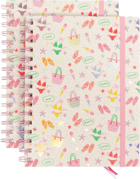 Kangaro spiraalboek - beach happy - a5 - lijn - 2 stuks - k-pm310007