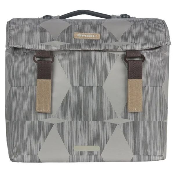 Sacoche de vélo double Basil élégance mik 40 - 49 litres - chateau taupe