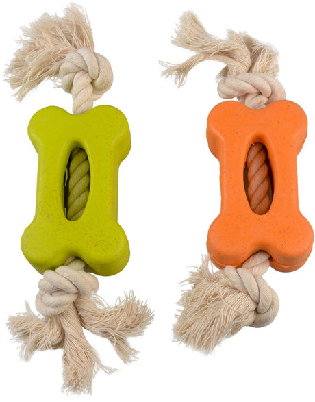 Duvo plus - jouets pour animaux - chien - patte plate en caoutchouc écologique bambou riz + coton 27x6,5x3,8cm couleurs mélangées - 1pc