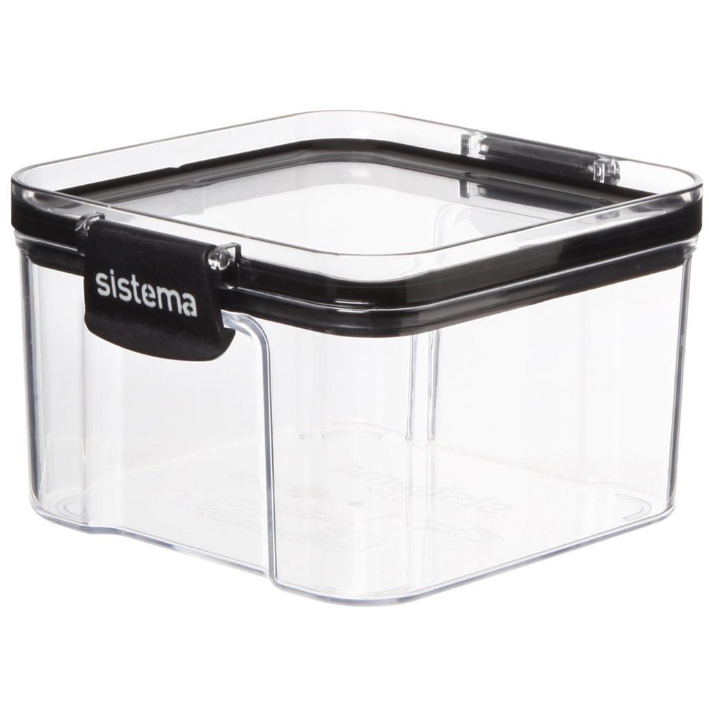 Sistema boîte de rangement tritan carré 460 ml transparent noir