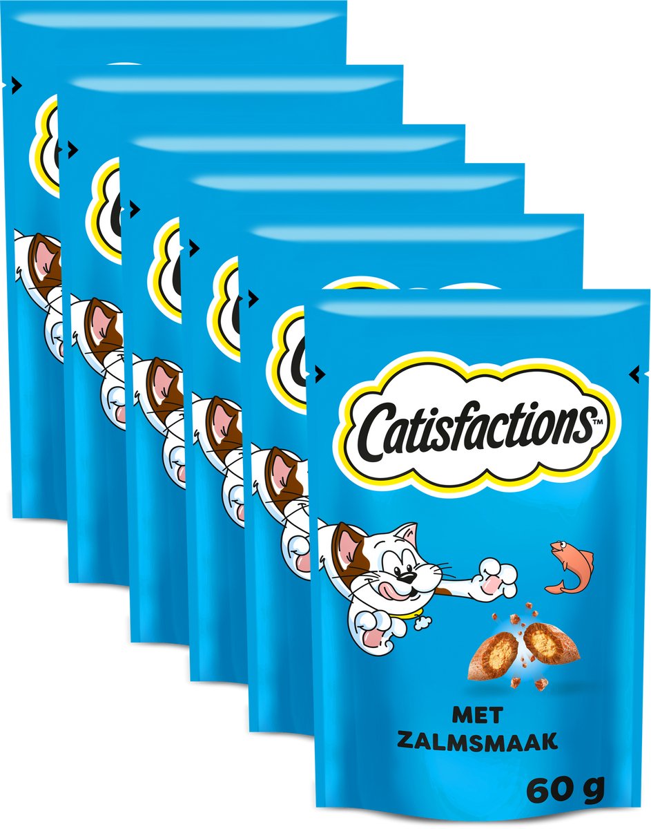 Catisfactions snacks - friandises pour chat - saumon - 6 x 60g