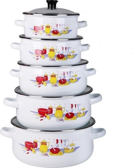 Set de poêles Klausberg - émail - tous feux - blanc