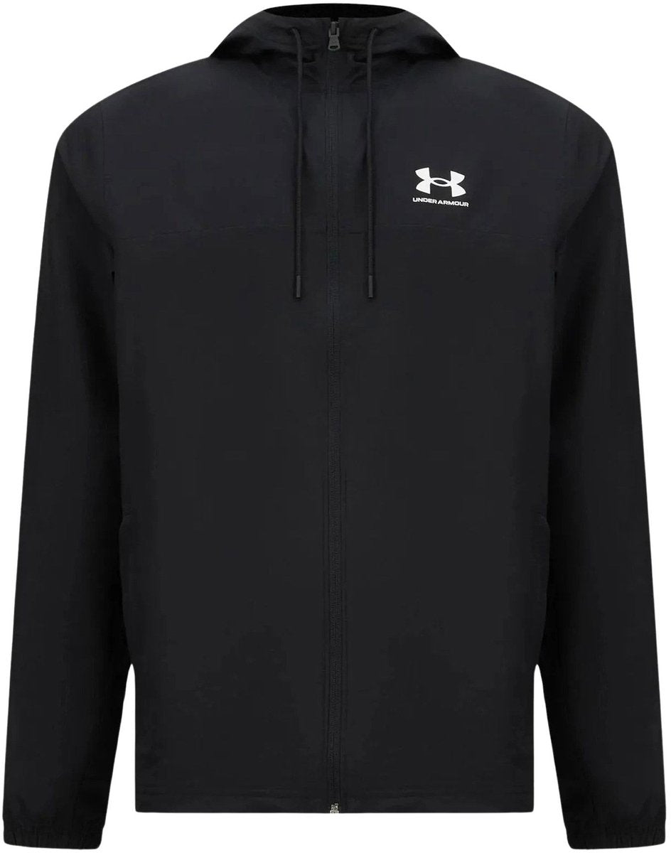 Veste de sport Under Armour UA Rival WVN Coupe-vent-BLK pour hommes - Noir - Blanc