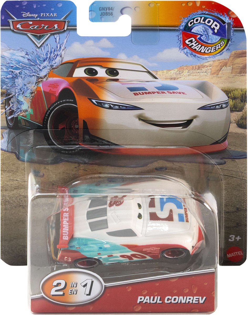 Disney pixar cars changeurs de couleurs paul conrev, voiture, 3 ans, métal, multicolore