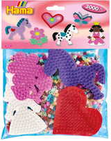 Kit de perles thermocollantes Hama midi, pack groupé rose, 3000 pcs.