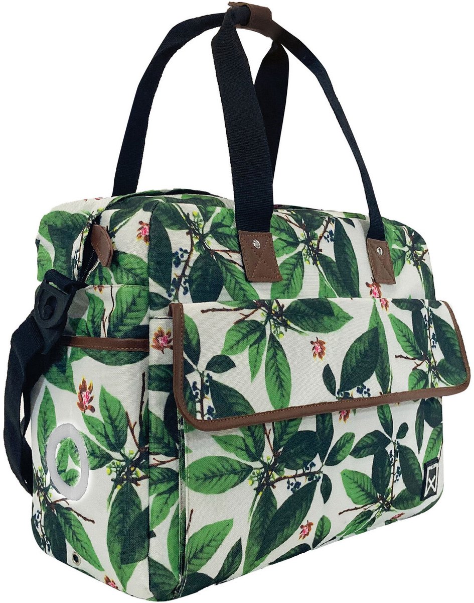 Willex shopper feuilles vertes avec bandoulière