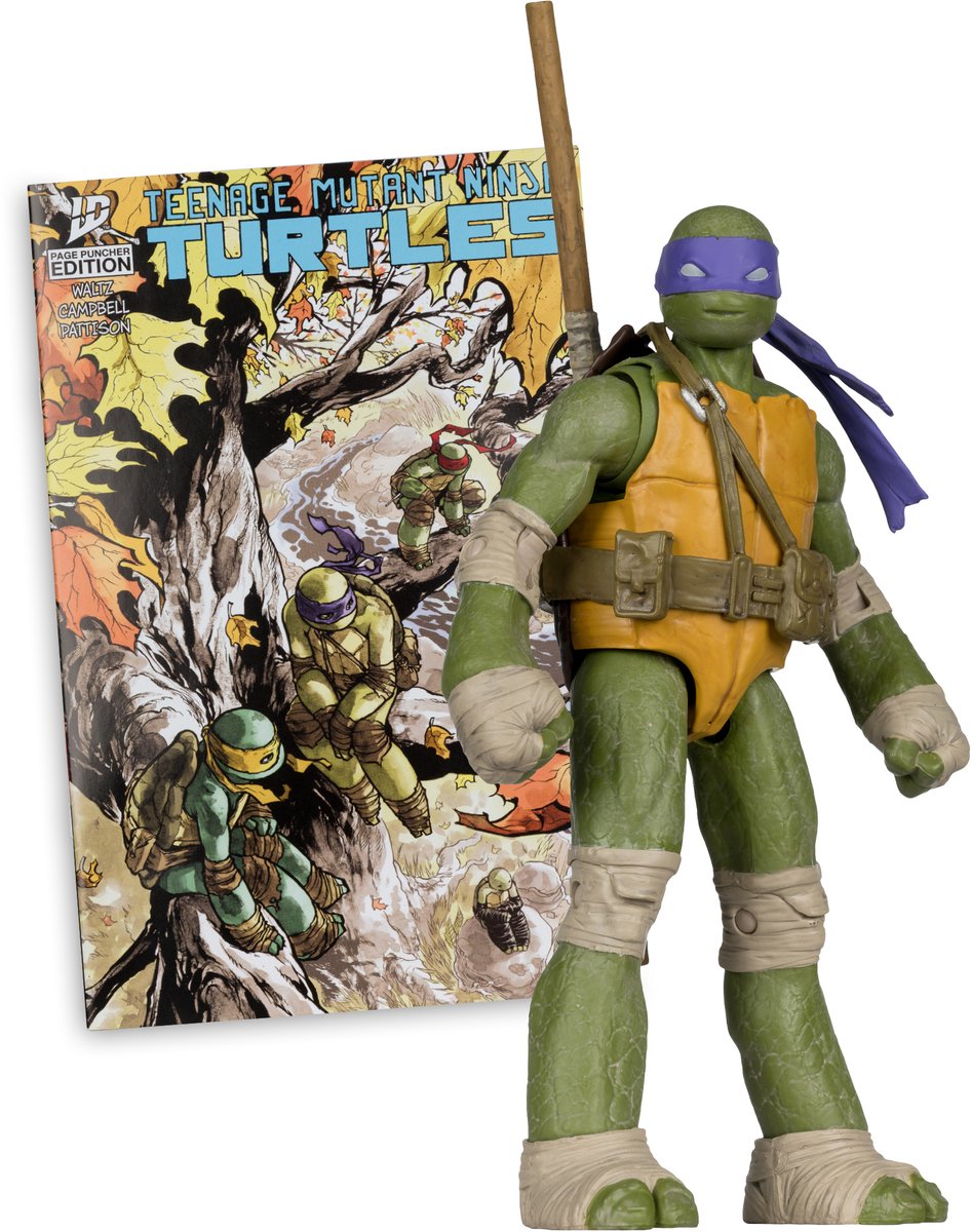 Mcfarlane jouets tortues ninja mutantes adolescentes - figurine - donello avec perforateurs de page de bande dessinée