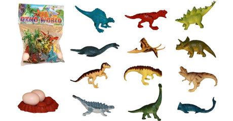 Dinos avec accessoires en sachet 17 pièces 23x19x6cm