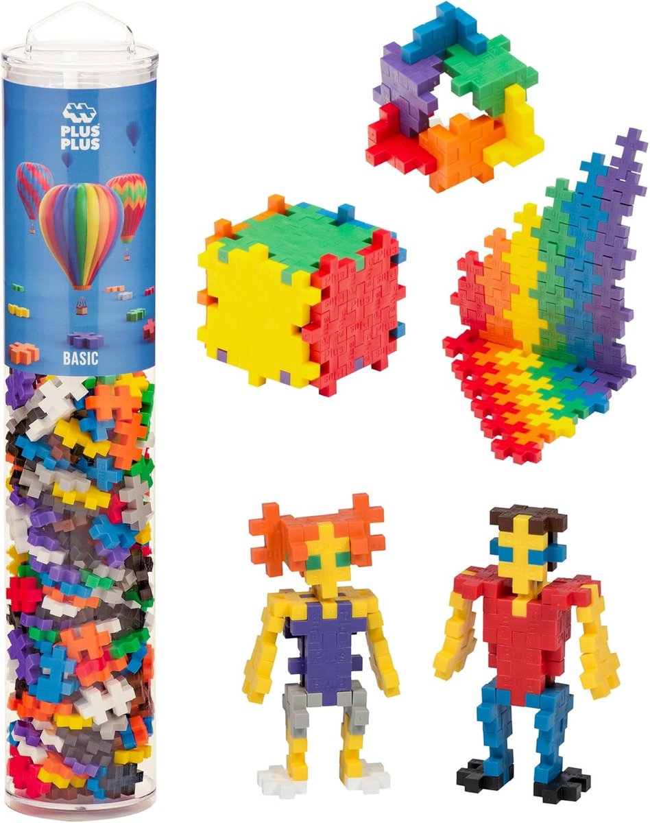 Jeu de construction Plus-Plus Tube Basic 240 pièces - 4185 - jouets de construction - jouets de construction - ensemble avec blocs de construction - à partir de 5 ans