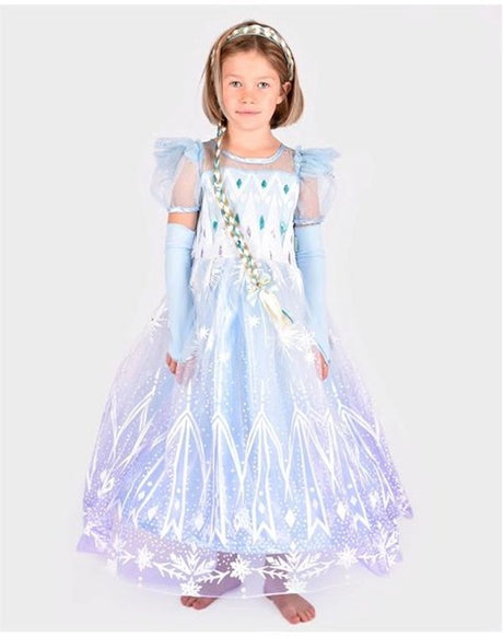 Den Goda Fen Déguisement Robe de Princesse La Reine des Neiges - 98-104 cm - 3-4 ans - Bleu