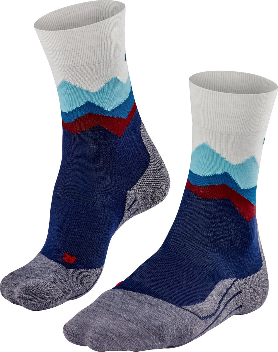 Falke tk2 chaussettes de marche en laine épaisse anti-ampoules en matériau fonctionnel femme bleu - taille 39-40