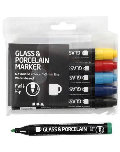 Creativ company cc stylo en verre et porcelaine sans pointe de pompe set basic 6 pièces