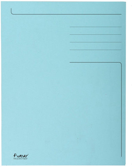 Exacompta 50x chemise imprimée Forever® à 3 rabats - 280 g/m² - 24,5x35 cm pour folio - bleu clair - 449006e